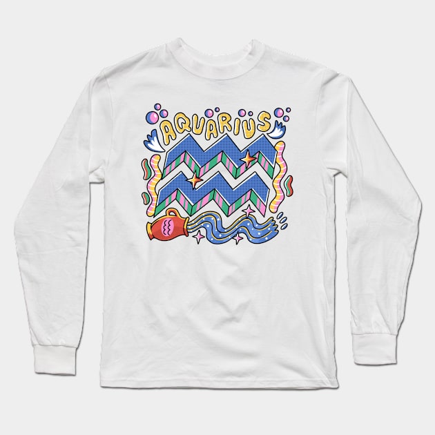 Aquarius Long Sleeve T-Shirt by mylistart